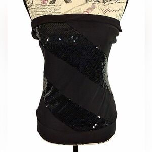 Rue21 Black Sequin Y2K Style Strapless Tube Top Size M